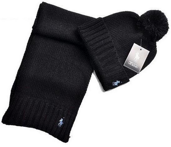 Ralph Lauren Scarf N Hat Set Black